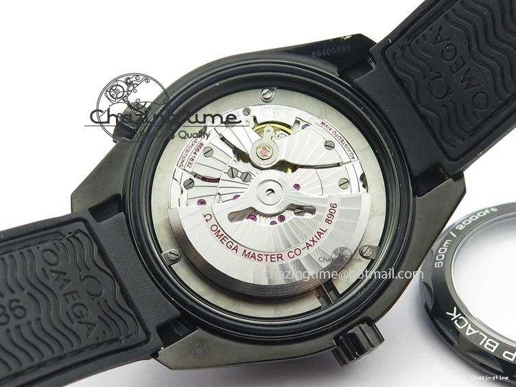 0427 Planet Ocean 45mm GMT DLC JHF Best Edition Black Dial On Rubber Strap A Durable 8194